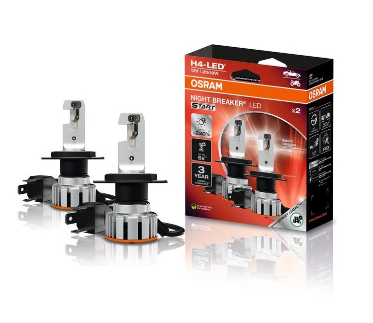 H4 NIGHT BREAKER LED START 230% StVZO-Konforme LED 2St. OSRA