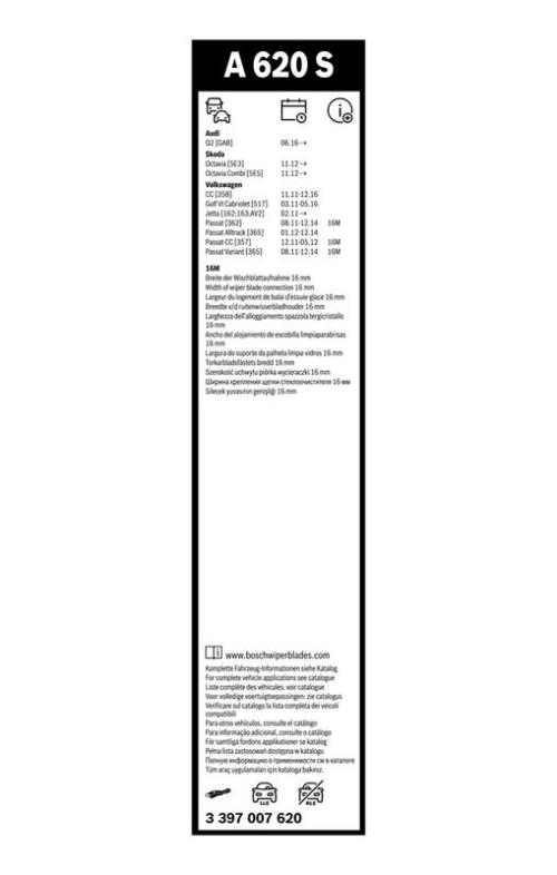 BOSCH 3 397 007 620 Wischblatt