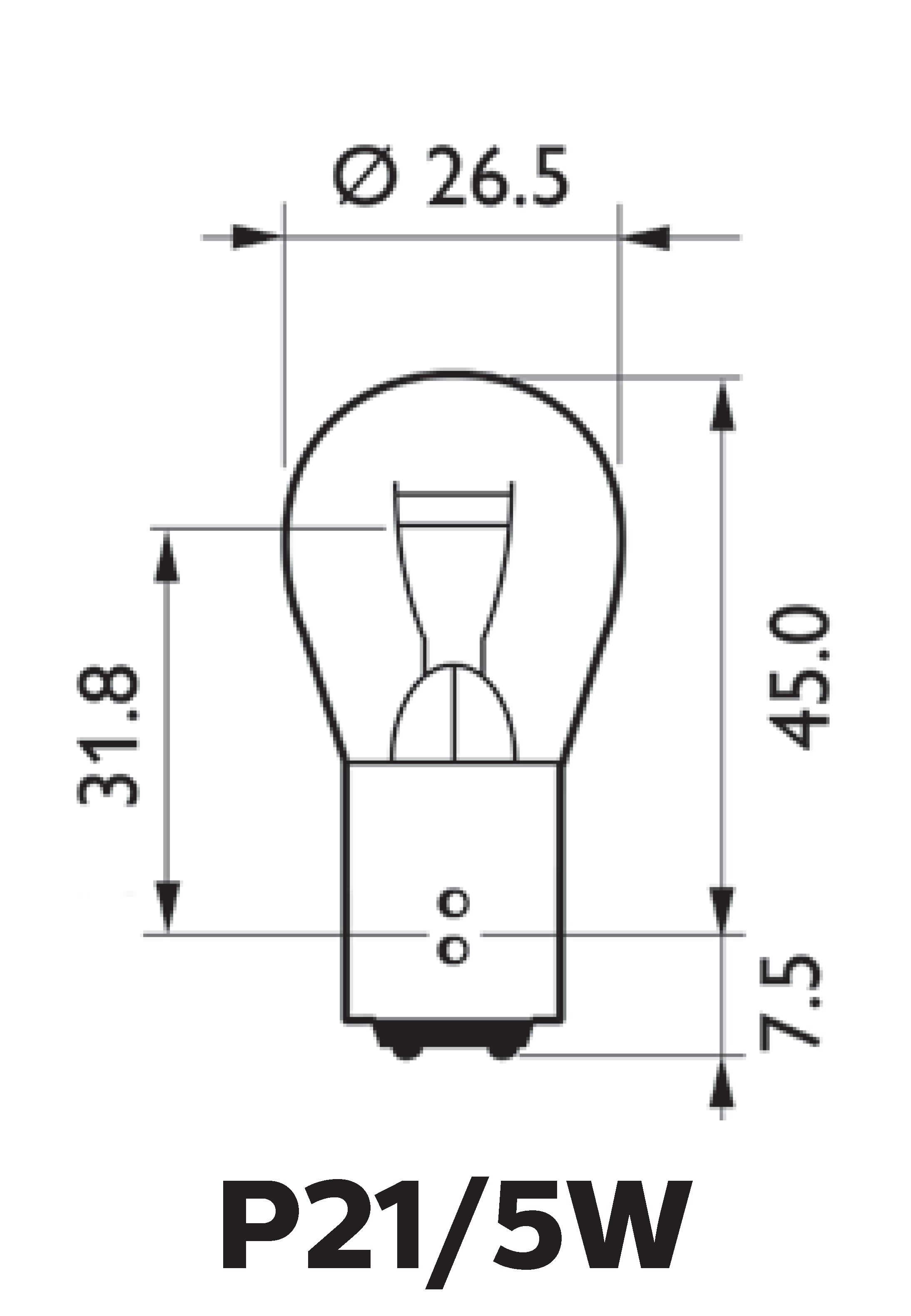 Philips P21/5W VisionPlus Signal und Innenbeleuchtung 12499V