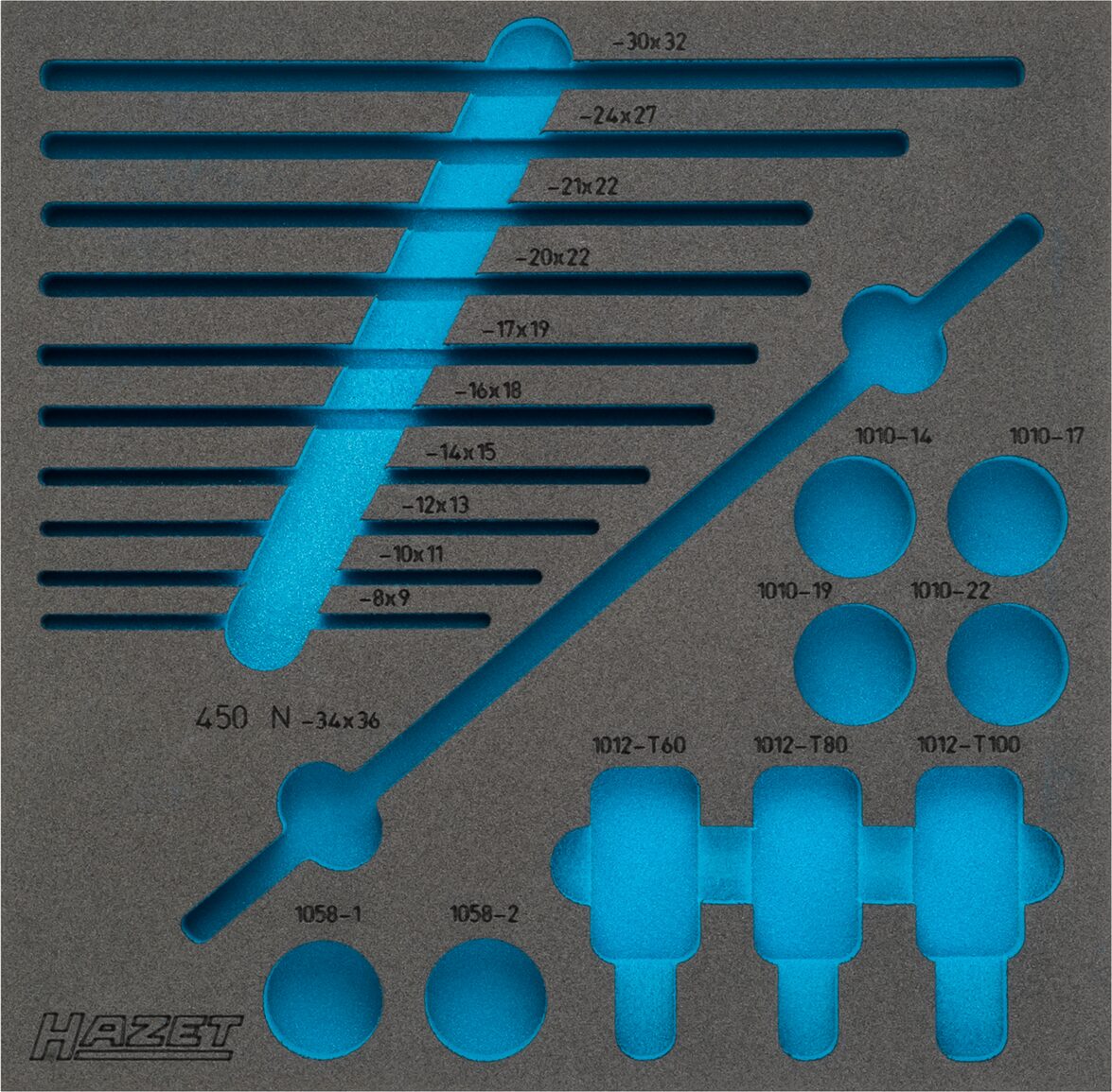 HAZET 2-Komponenten Weichschaumeinlage 163-211L ∙ L x B: 344 x 342 mm