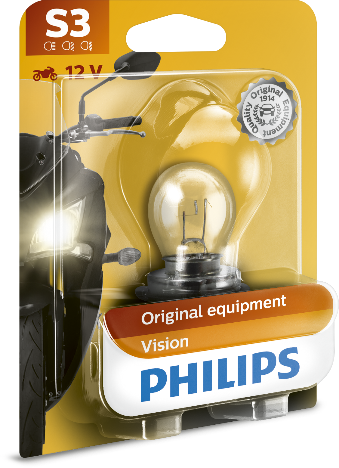 Philips S3 Vision Moto 12008BW 12V/15W P26s (1stk.)