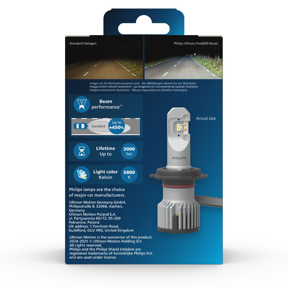 Ultinon Pro6000 LED H7 Boost 450% 11972 U60B2 12/24V  X1