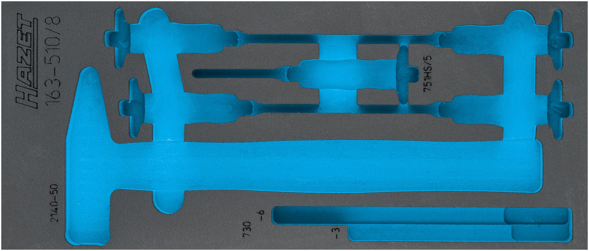 HAZET 2-Komponenten Weichschaumeinlage 163-510L ∙ L x B: 392 x 172 mm