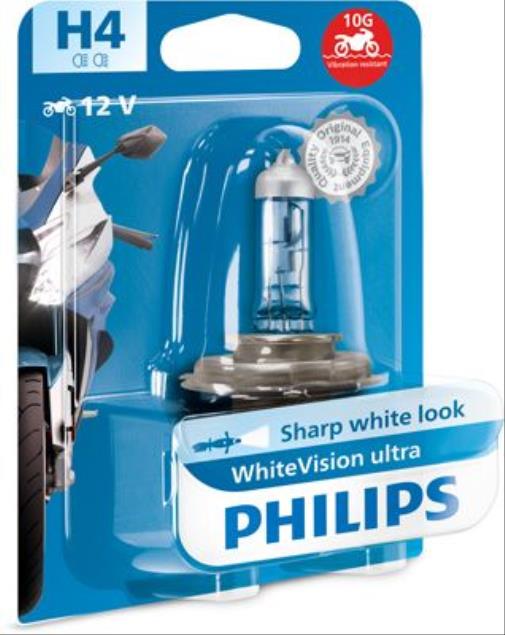 Philips H4 WhiteVision Ultra Moto 12342WVUBW