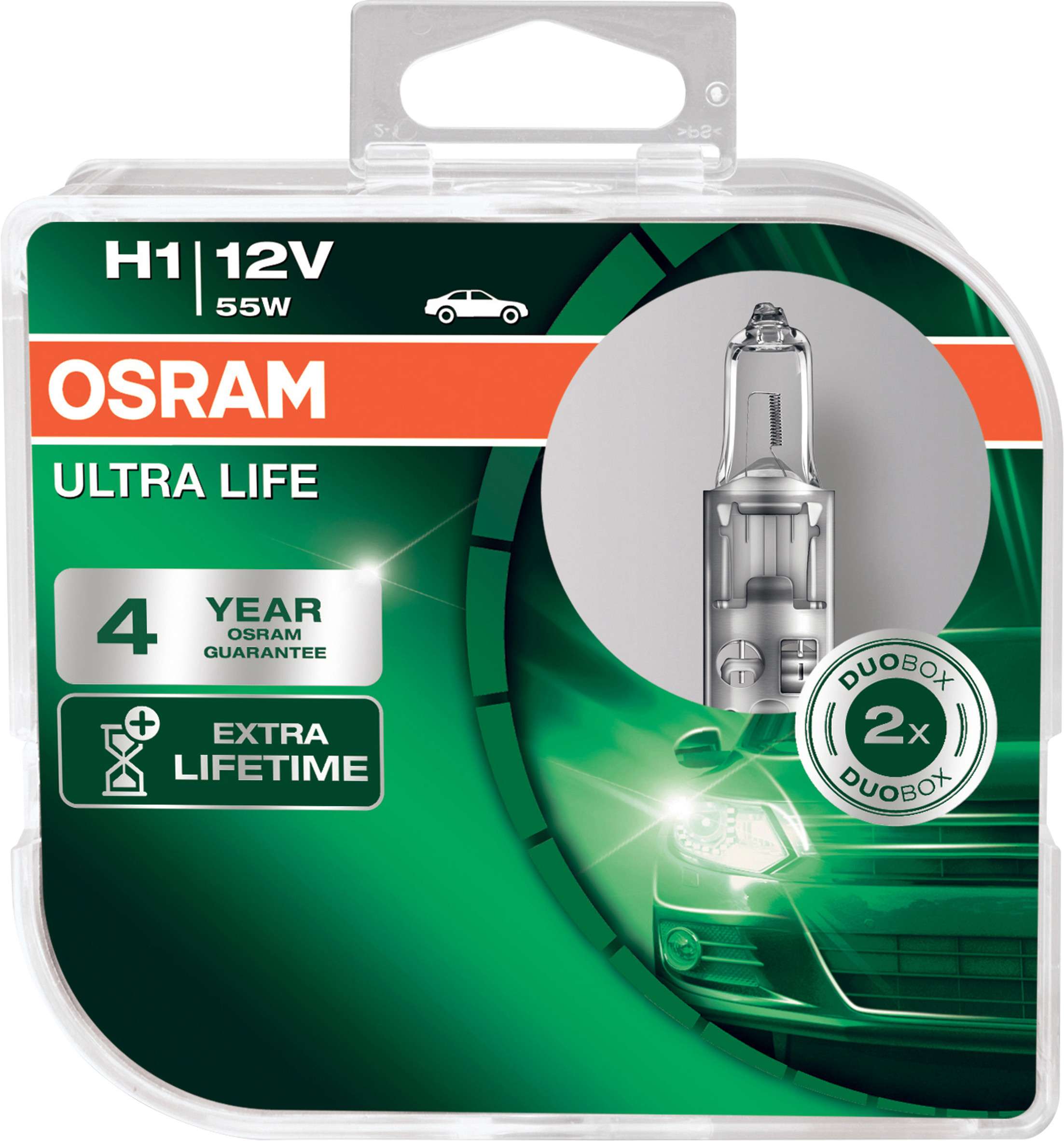 H1 12V 55W P14.5s ULTRA LIFE 4 Jahre Garantie 2St. OSRAM