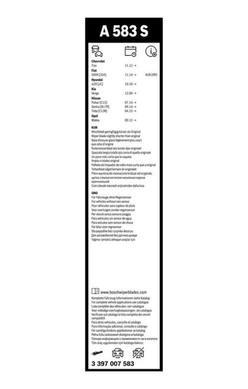 BOSCH 3 397 007 583 Wischblatt