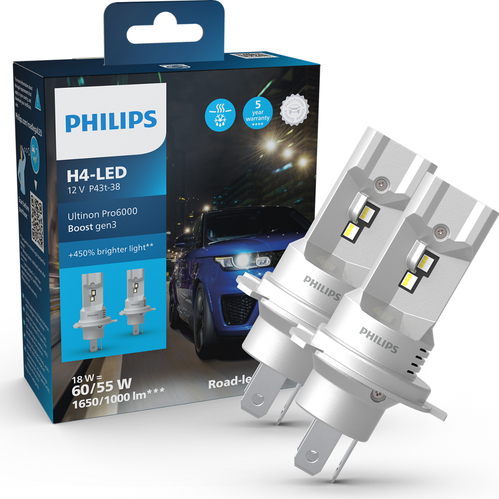 B-Ware B-Ware Philips Ultinon Pro600 LED H4 11342 U60B3 +450%*