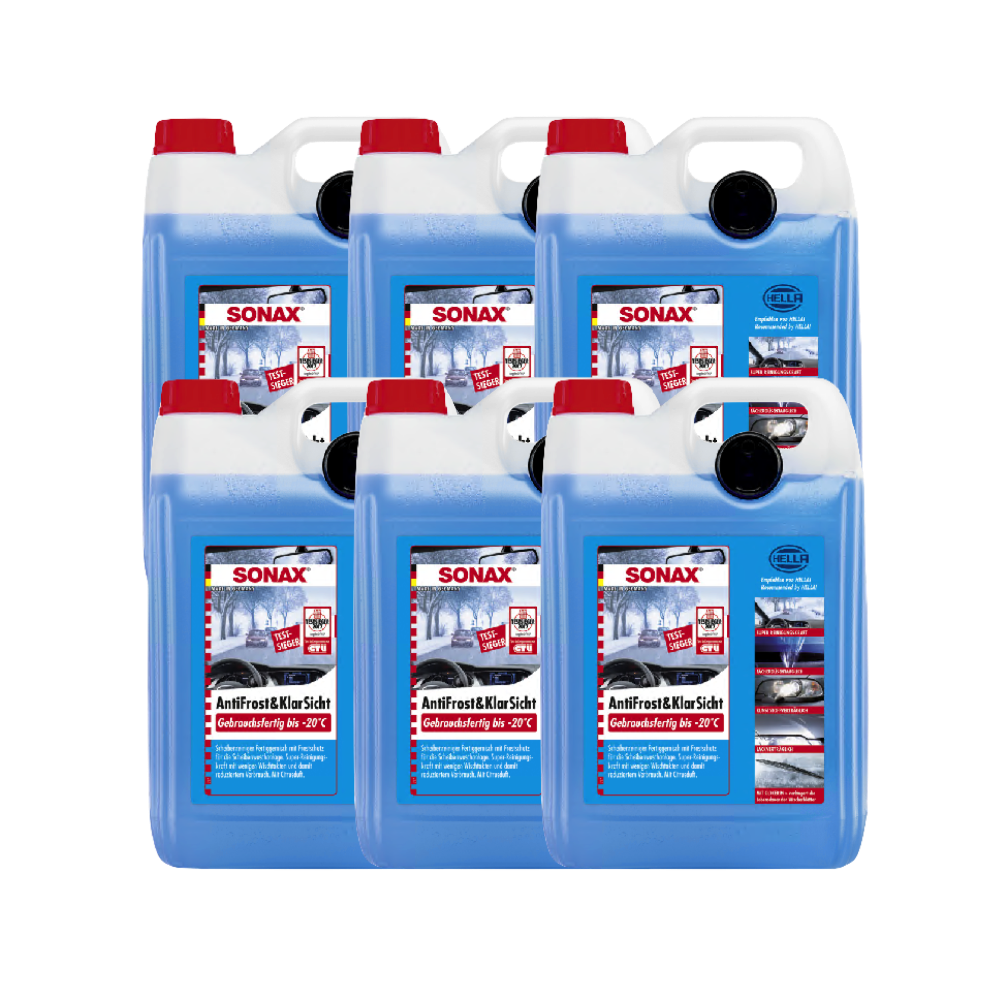6x 5L Sonax AntiFrost&KlarSicht bis -20°C