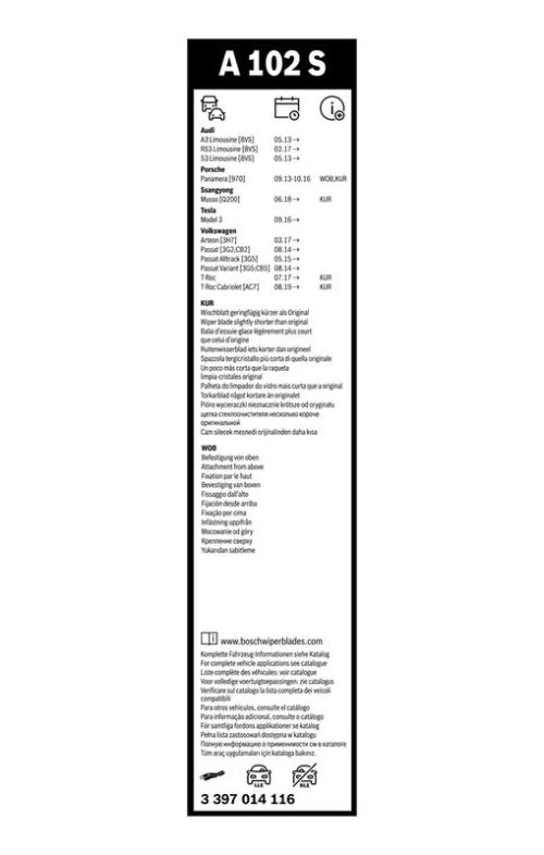 BOSCH 3 397 014 116 Wischblatt