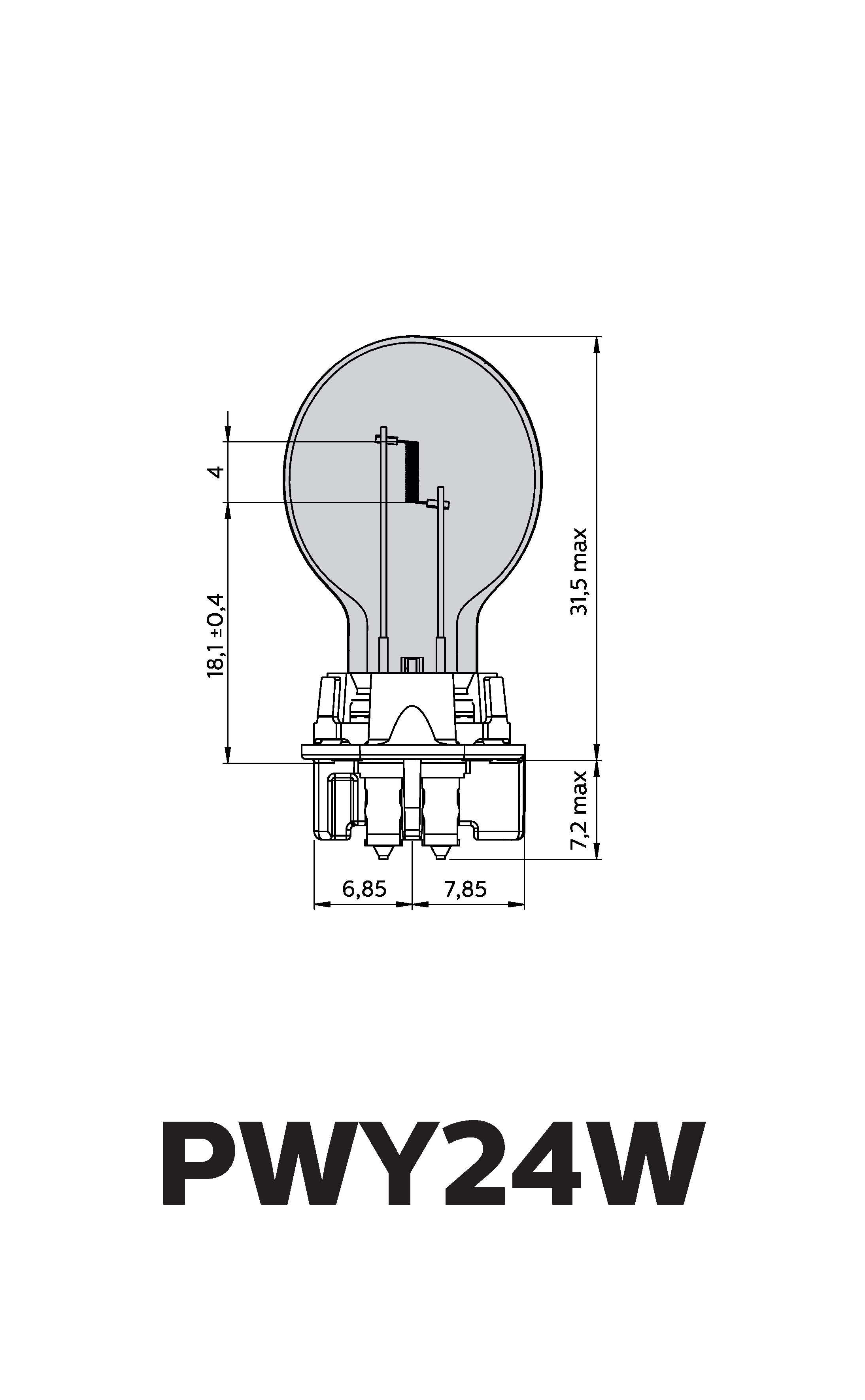 Philips PWY24W  NAHTR Blinkerlampe WP3,3x14,5 12V/24W