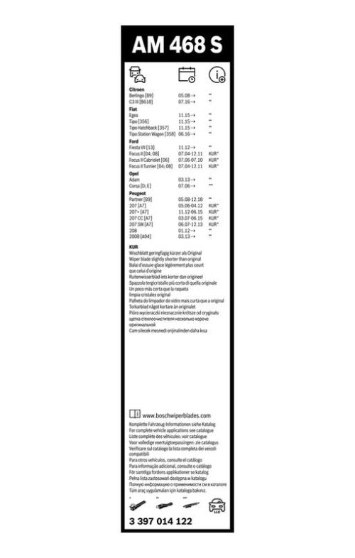 BOSCH 3 397 014 122 Wischblatt