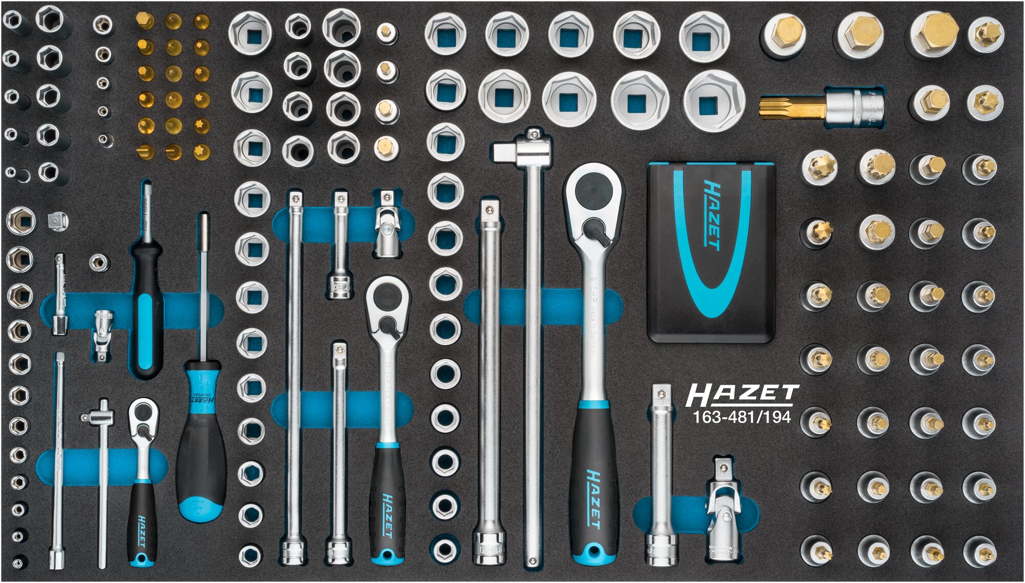 HAZET Steckschlüssel Satz 163-481/194 ∙ 1/4 Zoll (6,3 mm) Vierkant