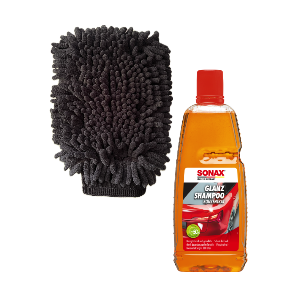 1x Sonax GlanzShampoo Set + Premium Waschhandschuh