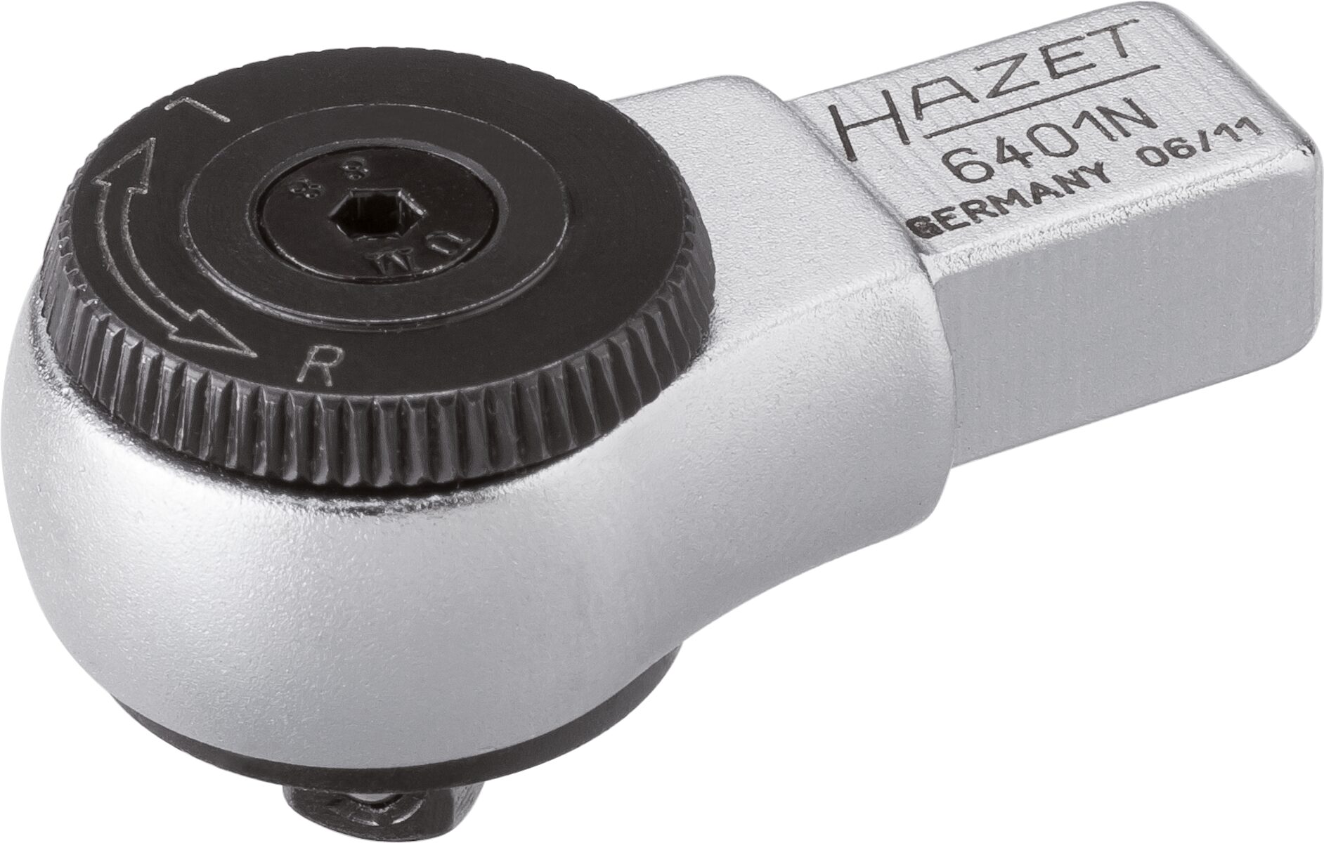 HAZET Einsteck-Umschaltknarre 6401N ∙ 9 x 12 mm Einsteck-Vierkant ∙ 1/4 Zoll (6,3 mm) Vierkant ∙ Länge: 46 mm