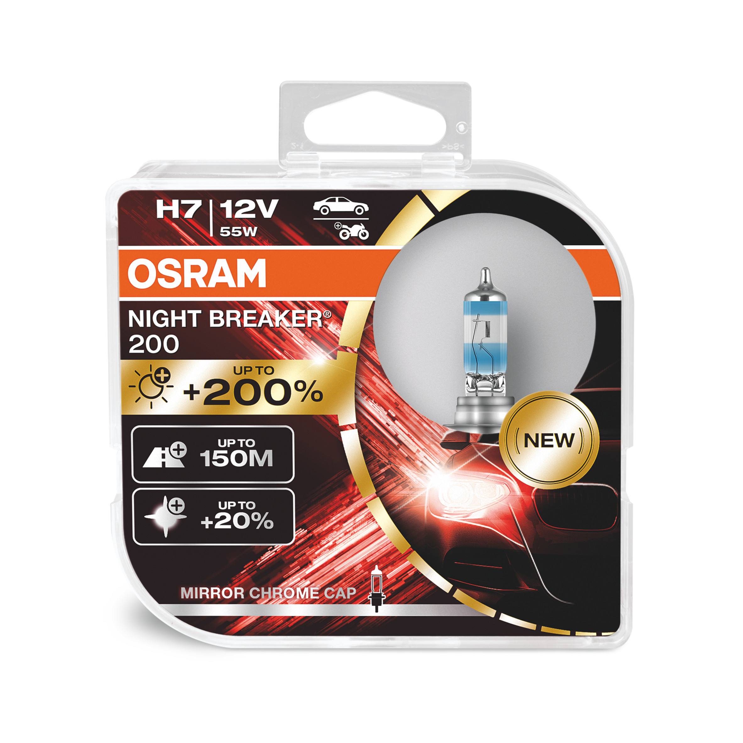 H7 12V NIGHT BREAKER 200 bis zu 200% mehr Licht 2St OSRAM