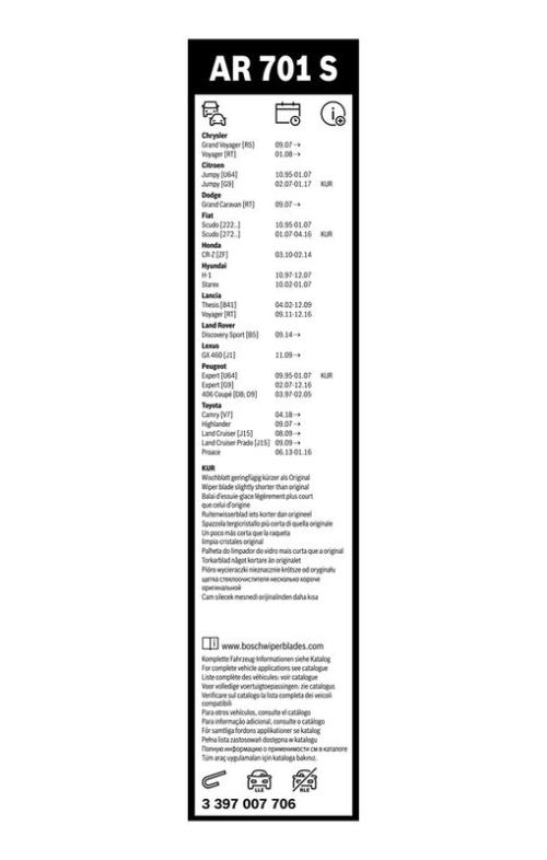 BOSCH 3 397 007 706 Wischblatt