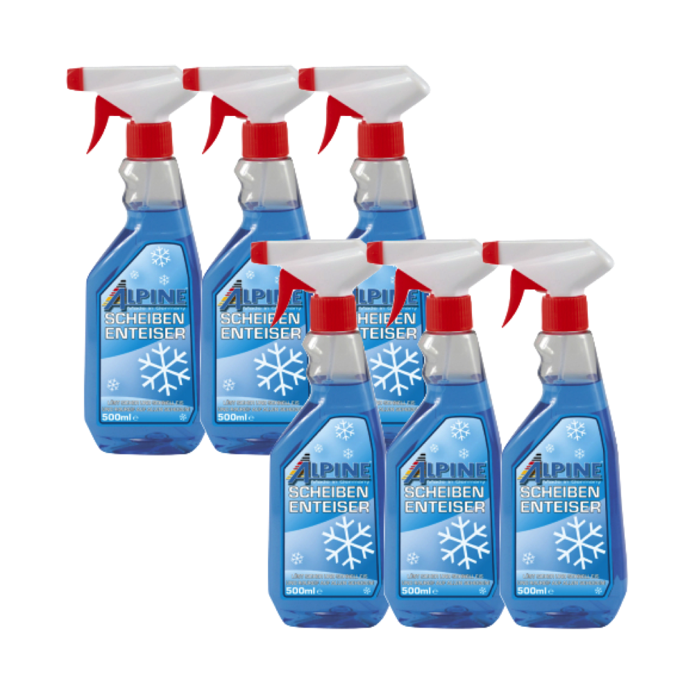 6x Alpine Scheiben-Enteiser 500 ml, mit Sprühkopf