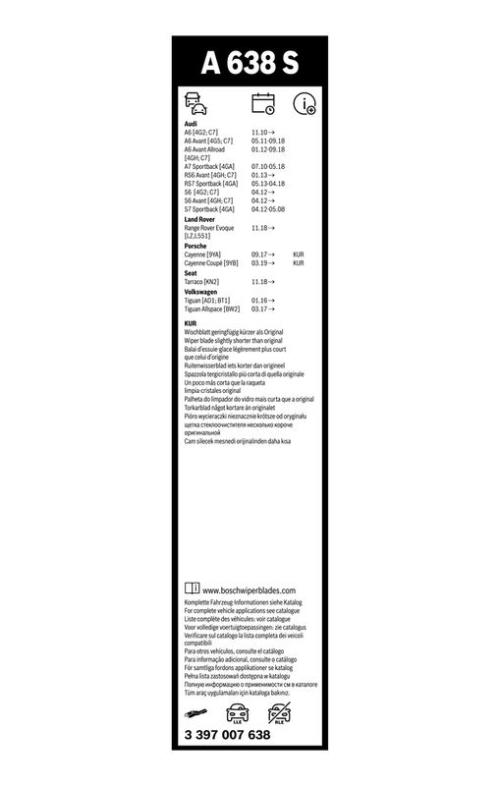 BOSCH 3 397 007 638 Wischblatt