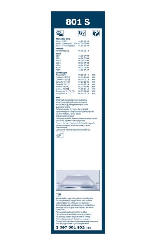 BOSCH 3 397 001 802 Wischblatt
