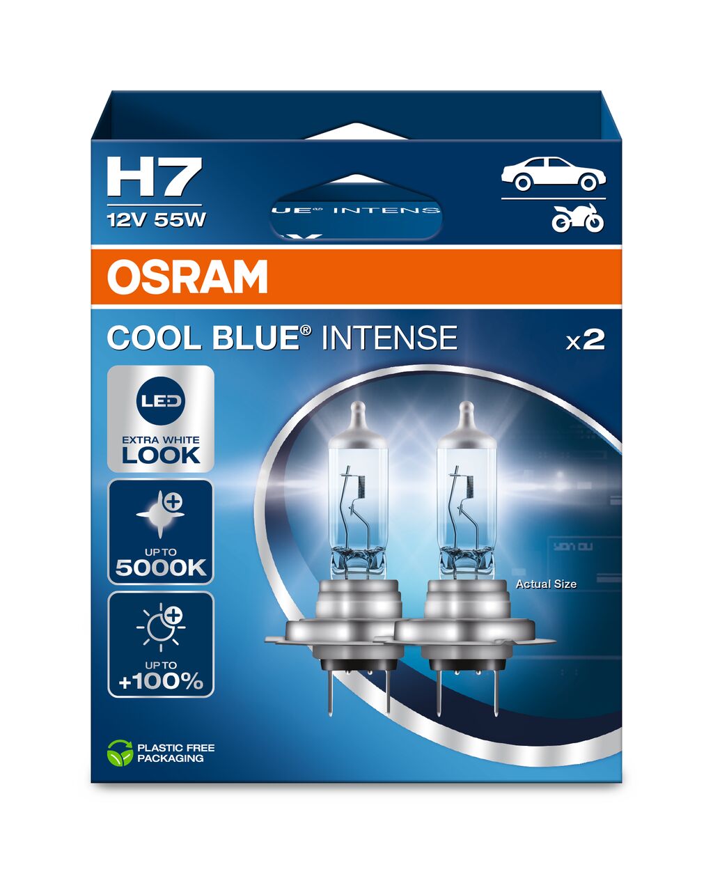 H7 12V 55W PX26d Cool Blue INTENSE NextGen. 5000K +100% Duo