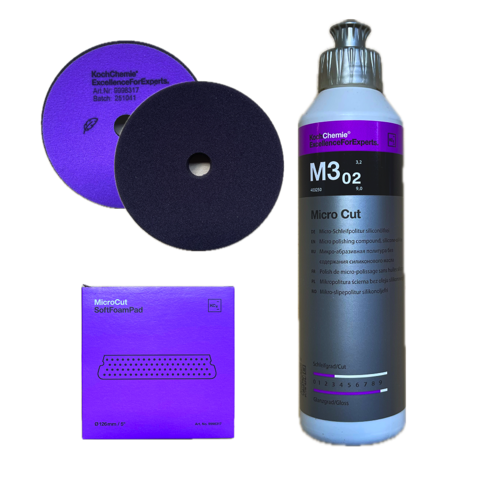 Koch Chemie Polier Set Micro Cut M3.02 + Koch Polierpad Ø 126mm