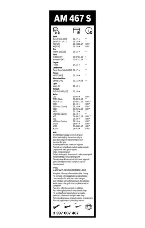 BOSCH 3 397 007 467 Wischblatt