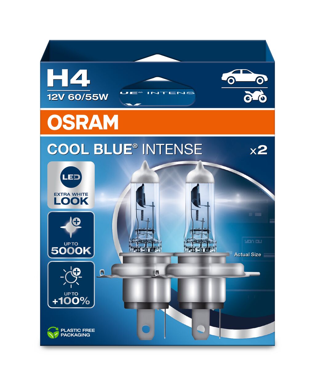 H4 12V 60/55W P43t Cool Blue INTENSE NextGen. 5000K +100% Du