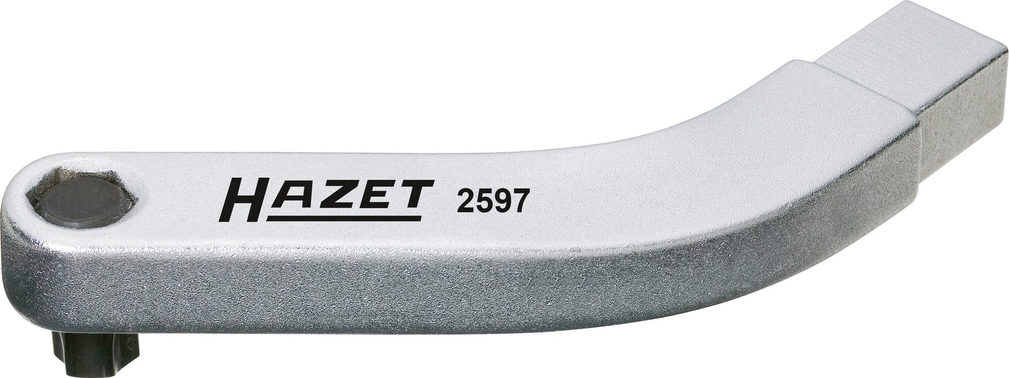HAZET Türscharnier-Einsteckwerkzeug ∙ gebogener Bithalter 2597 ∙ 9 x 12 mm Einsteck-Vierkant ∙ Innen TORX® Profil, 5/16 Zoll (8 mm) Sechskant∙ SW T45