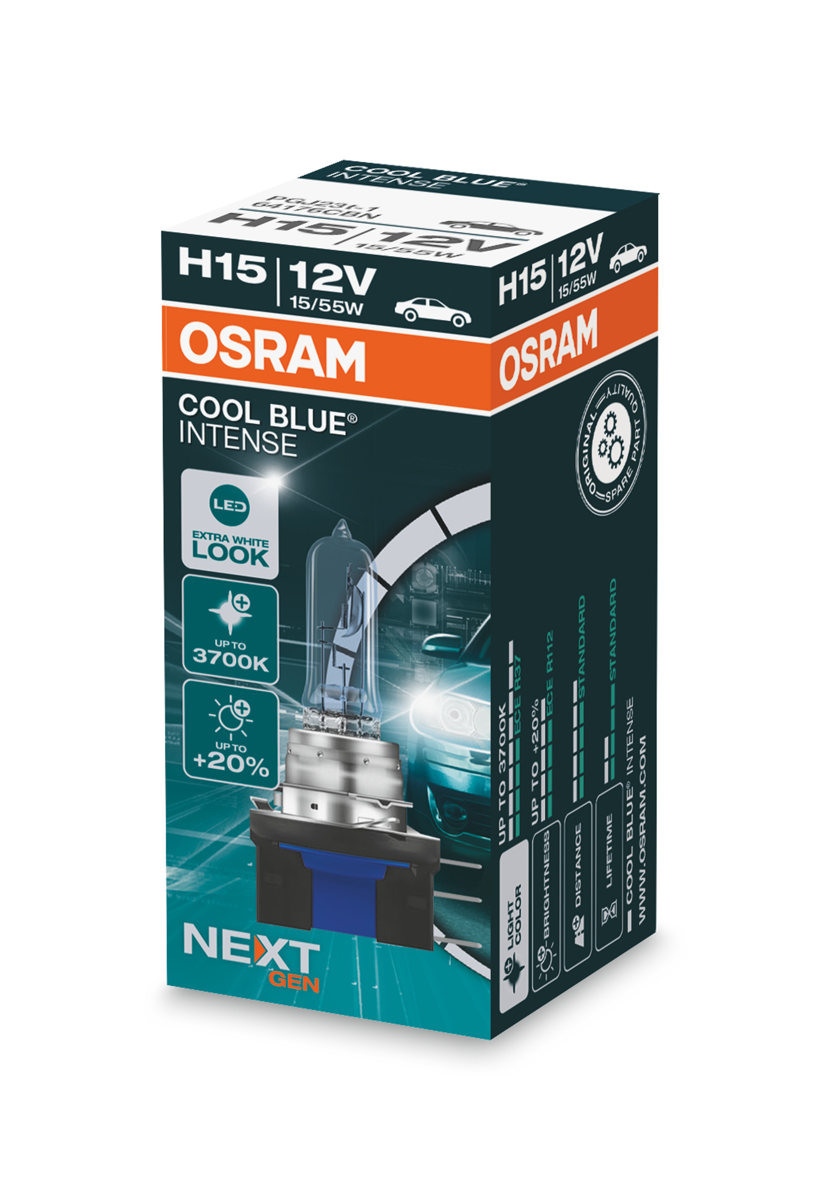 B-Ware H15 12V 15/55W Cool Blue INTENSE NextGen. 3700K +10
