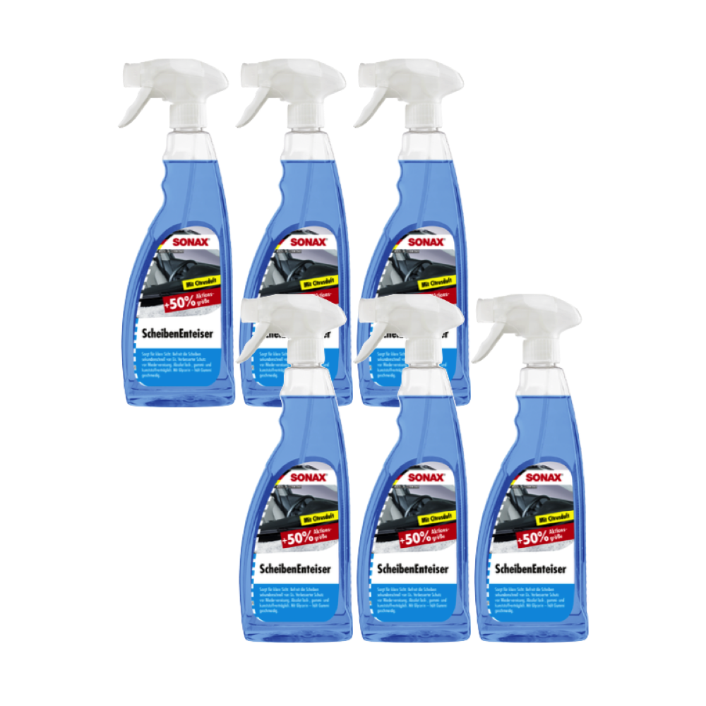 6x 750ml Sonax ScheibenEnteiser Sprühflasche