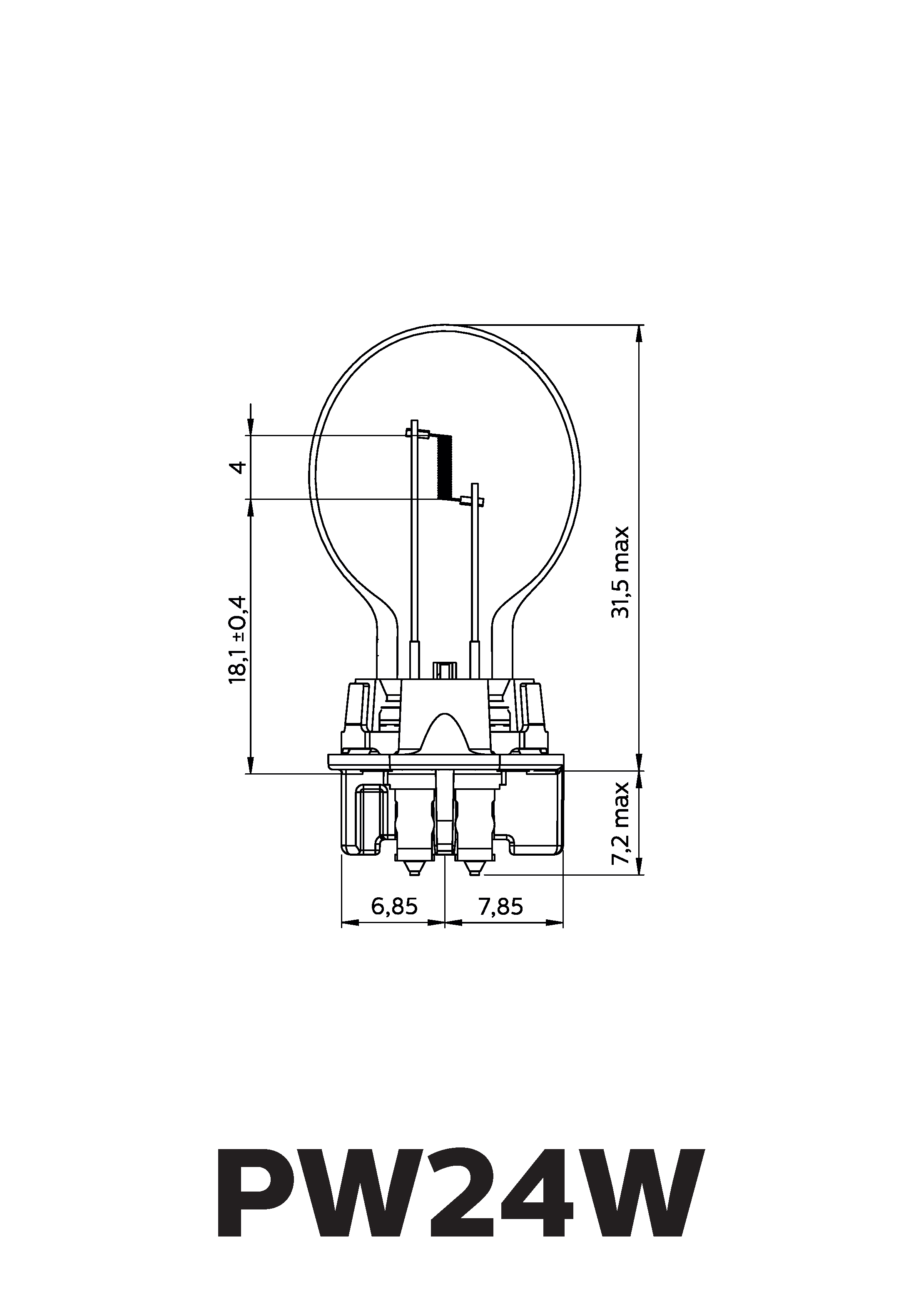 Philips PW24W Standard 12V 24W (1stk. Blinkerbirne)