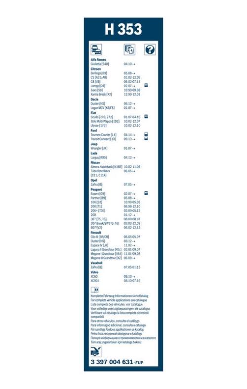 BOSCH 3 397 004 631 Wischblatt