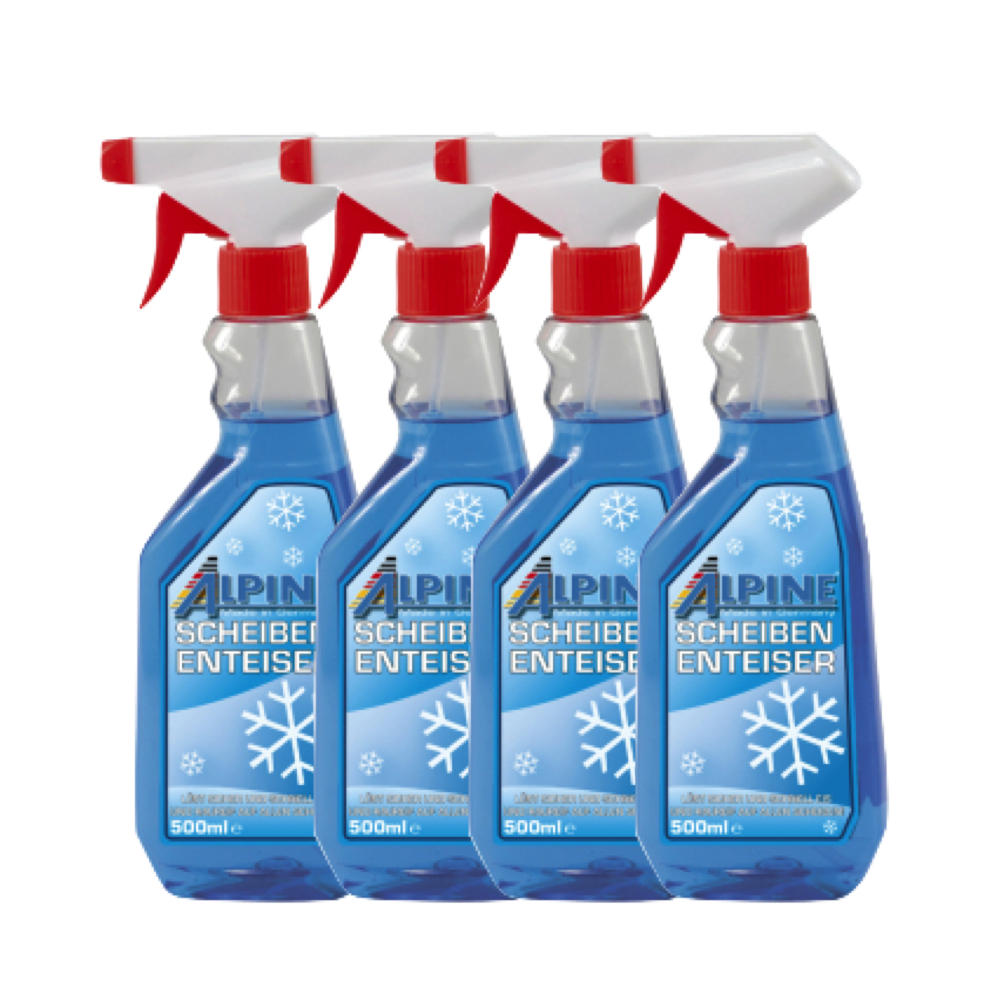 4x 500ml Alpine Scheiben-Enteiser mit Sprühkopf