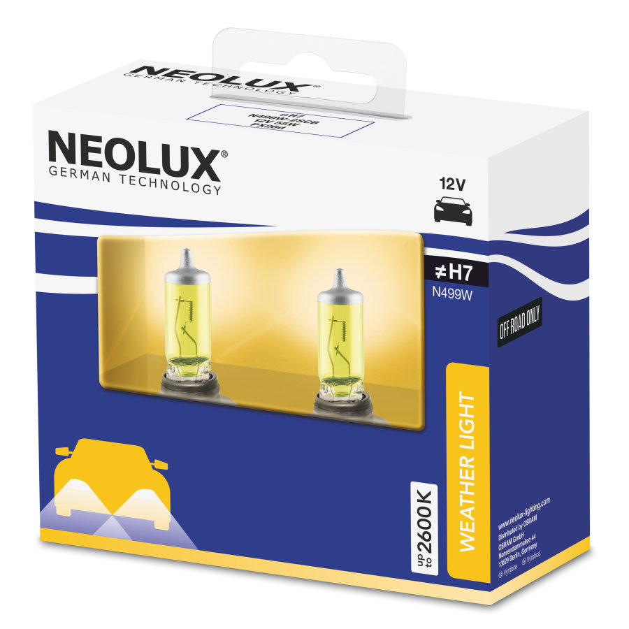 H7 12V 55W PX26d Weather Light 2600K N499W-2SCB 2 St. NEOLUX