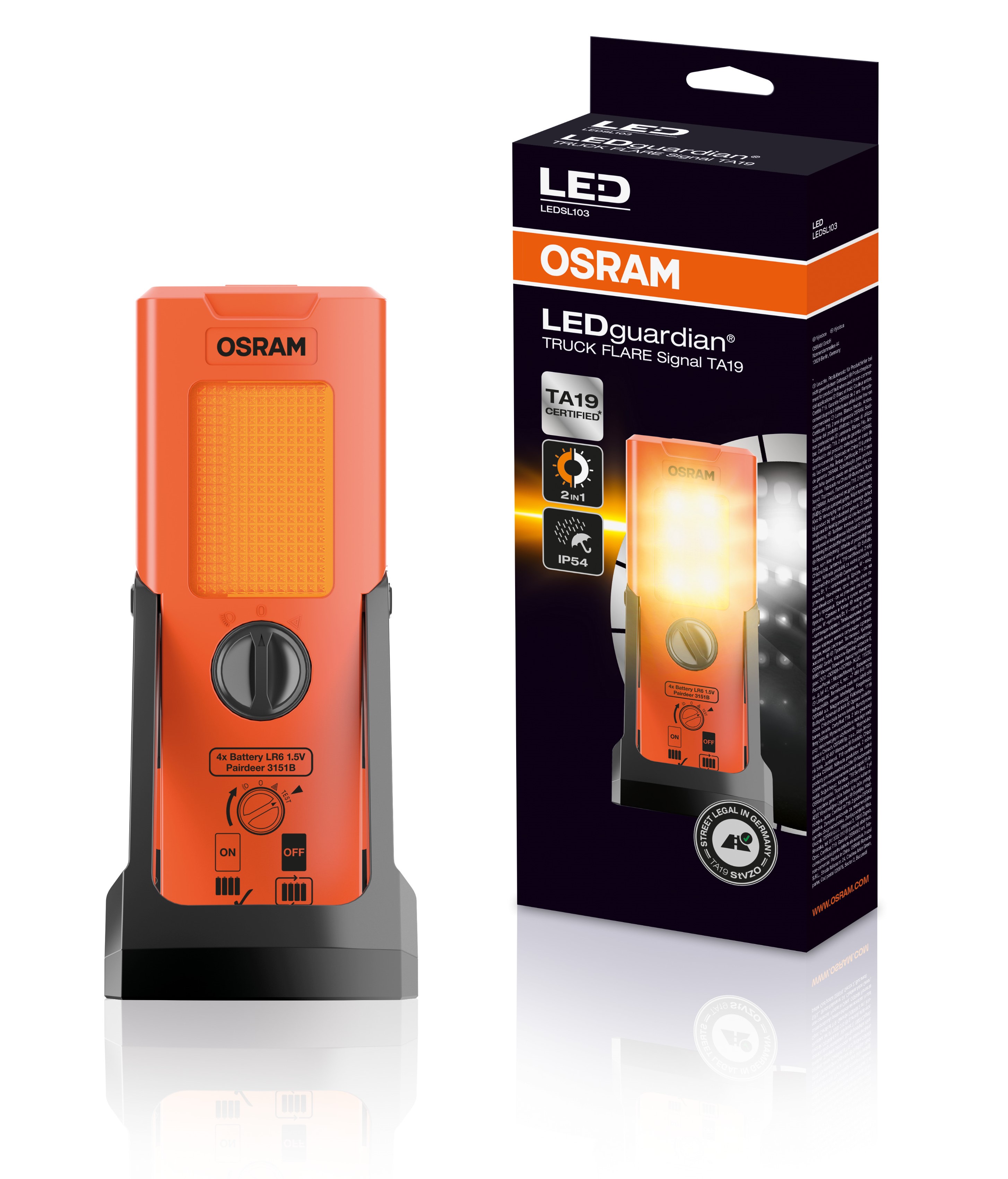 LEDGuardian® Truck Flare Signal TA19 Warn-, Notleuchte/Tasch