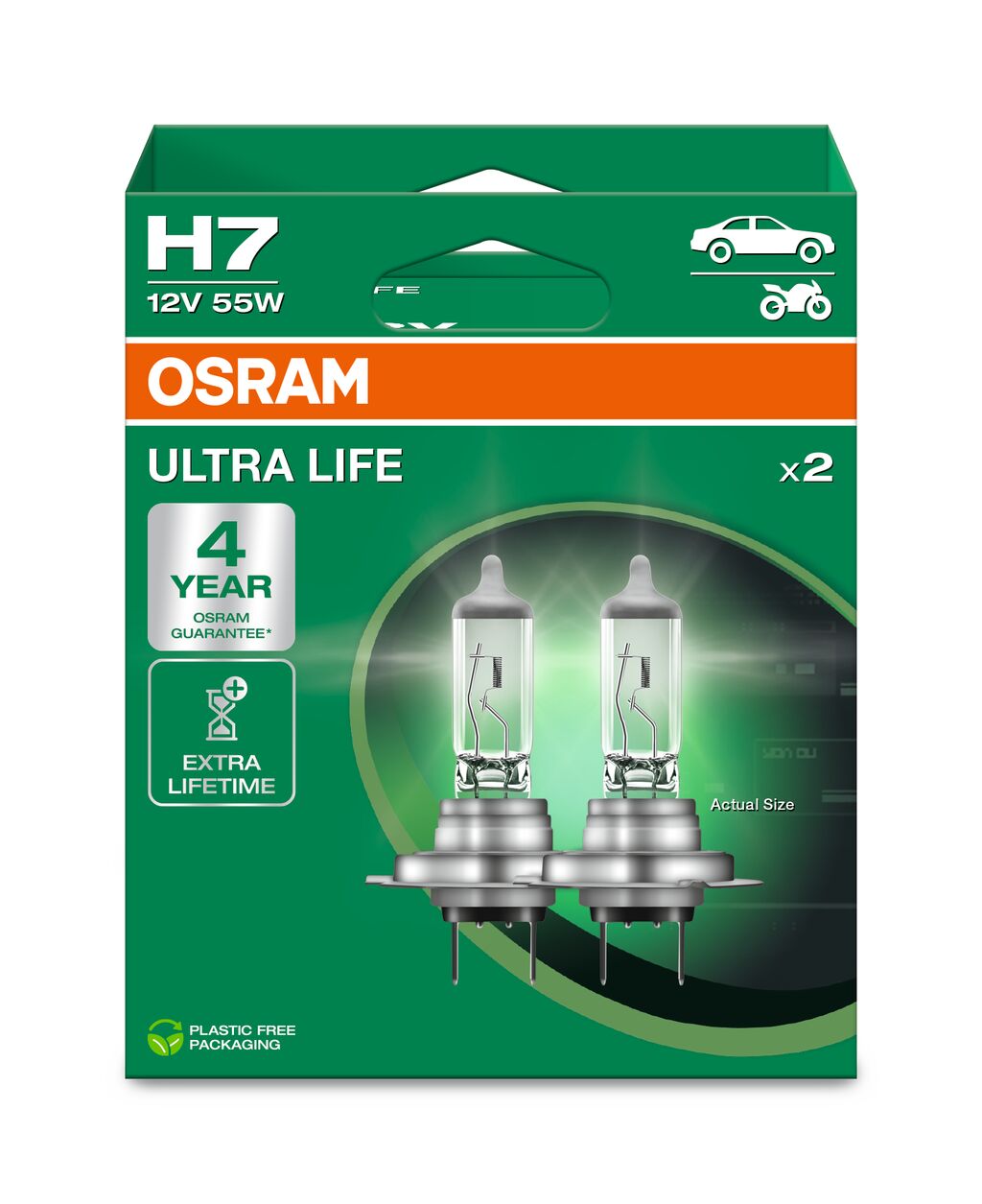 H7 12V 55W PX26d ULTRA LIFE HCB 4 Jahre Garantie 2st. OSRAM