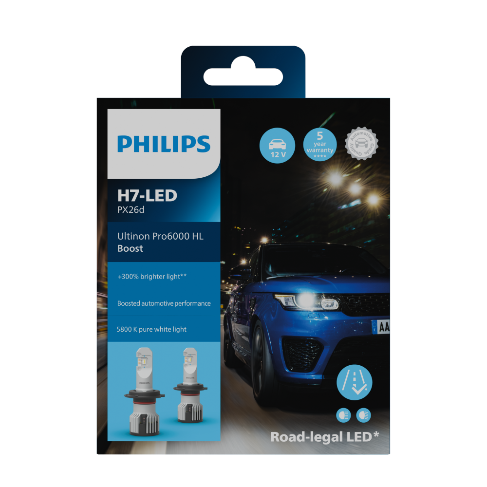 FÜR PORSCHE 986 / 996 / 987 / 996 / 997 Philips Ultinon Pro6000 H7-LED BOOST GEN.2 11972U60BX2 +300%