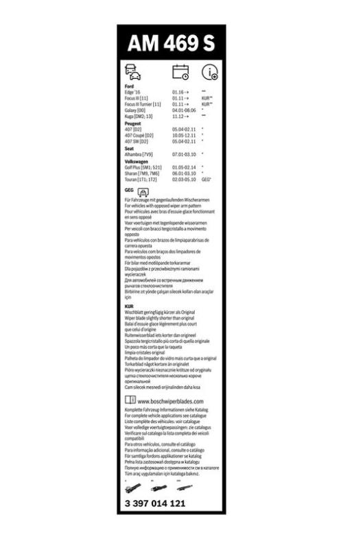 BOSCH 3 397 014 121 Wischblatt