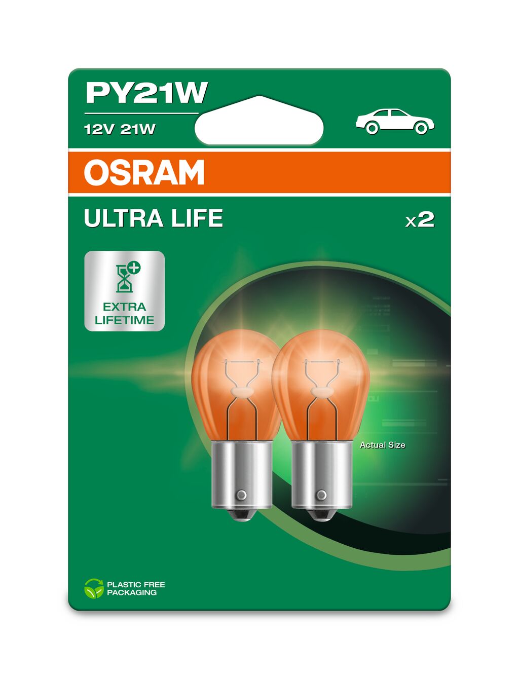PY21W 12V 21W BAU15s (gelb) ULTRA LIFE 2st. Blister OSRAM