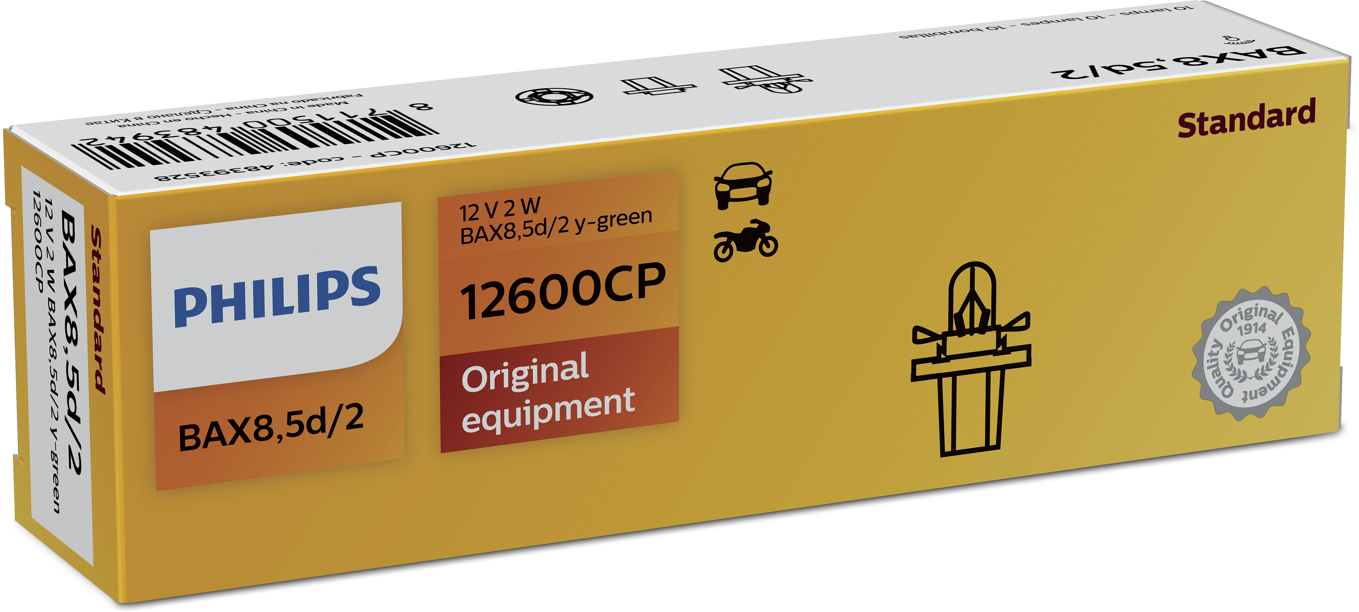 Signallampe Bax 12V 2W grün