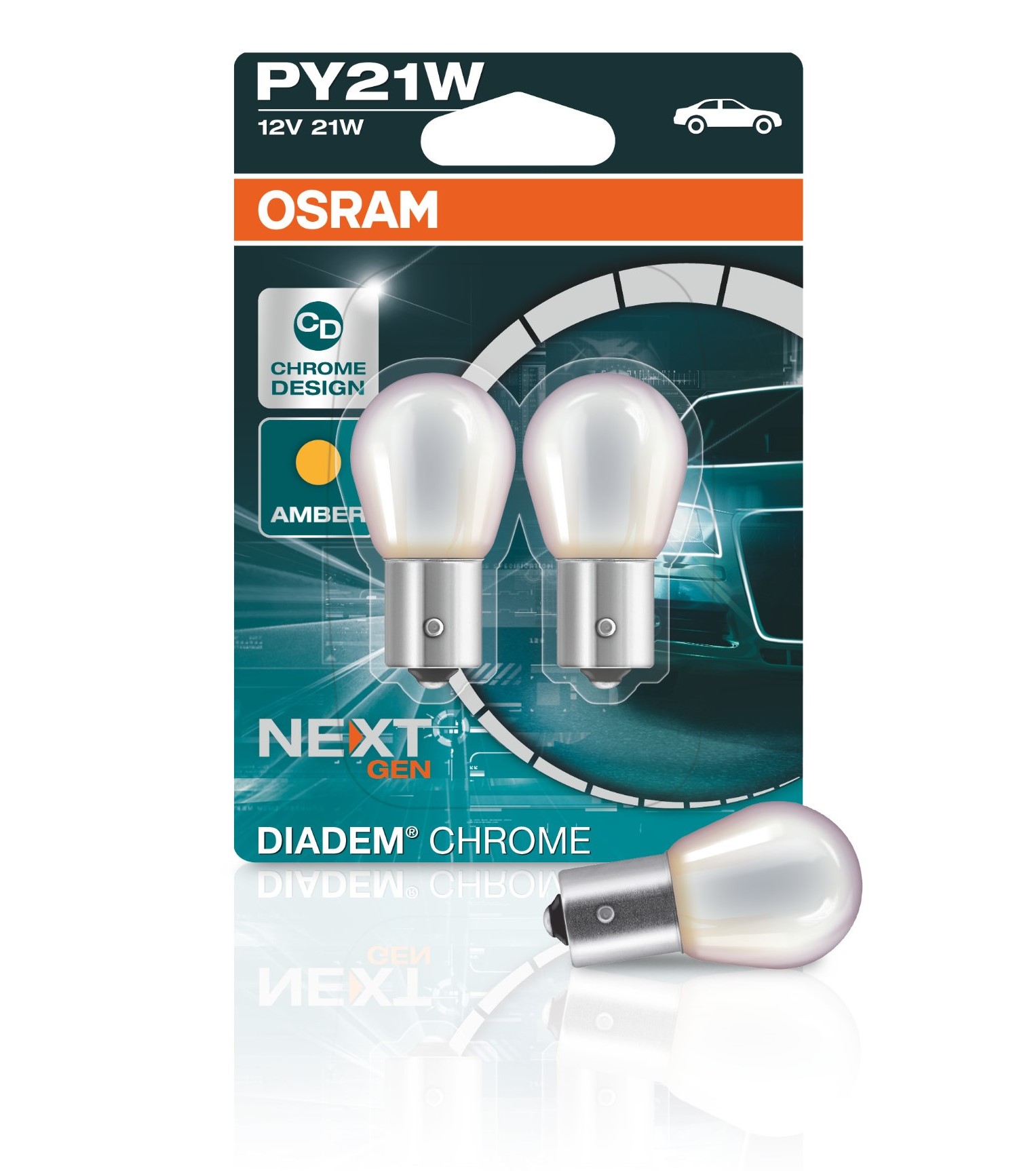 PY21W 12V 21W BAU15s Diadem Chrome NextGen. 2st. Blister OSR
