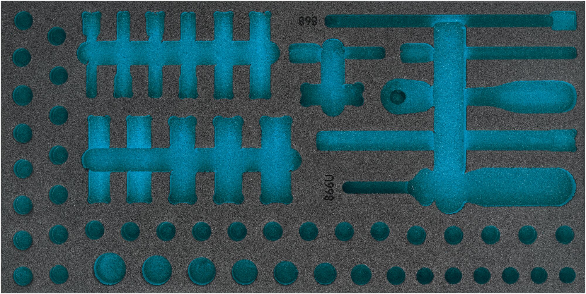 HAZET 2-Komponenten Weichschaumeinlage 163-490L ∙ L x B: 342 x 172 mm
