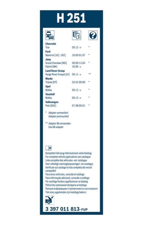 BOSCH 3 397 011 813 Wischblatt
