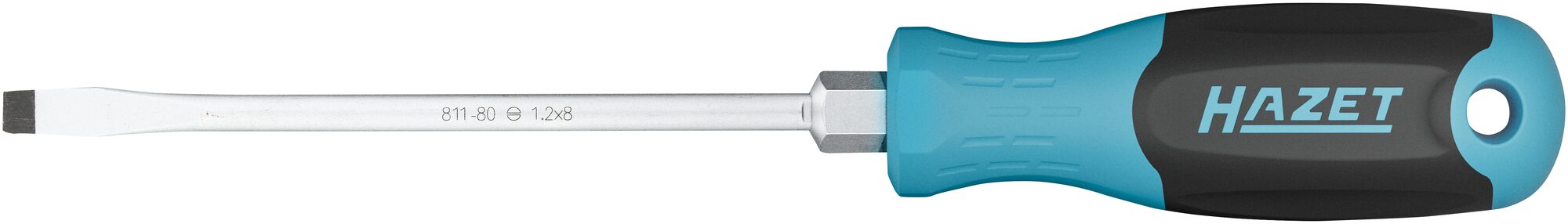HAZET Schraubendreher 811-80 ∙ Schlitz Profil ∙ SW 1,2 x 8 mm