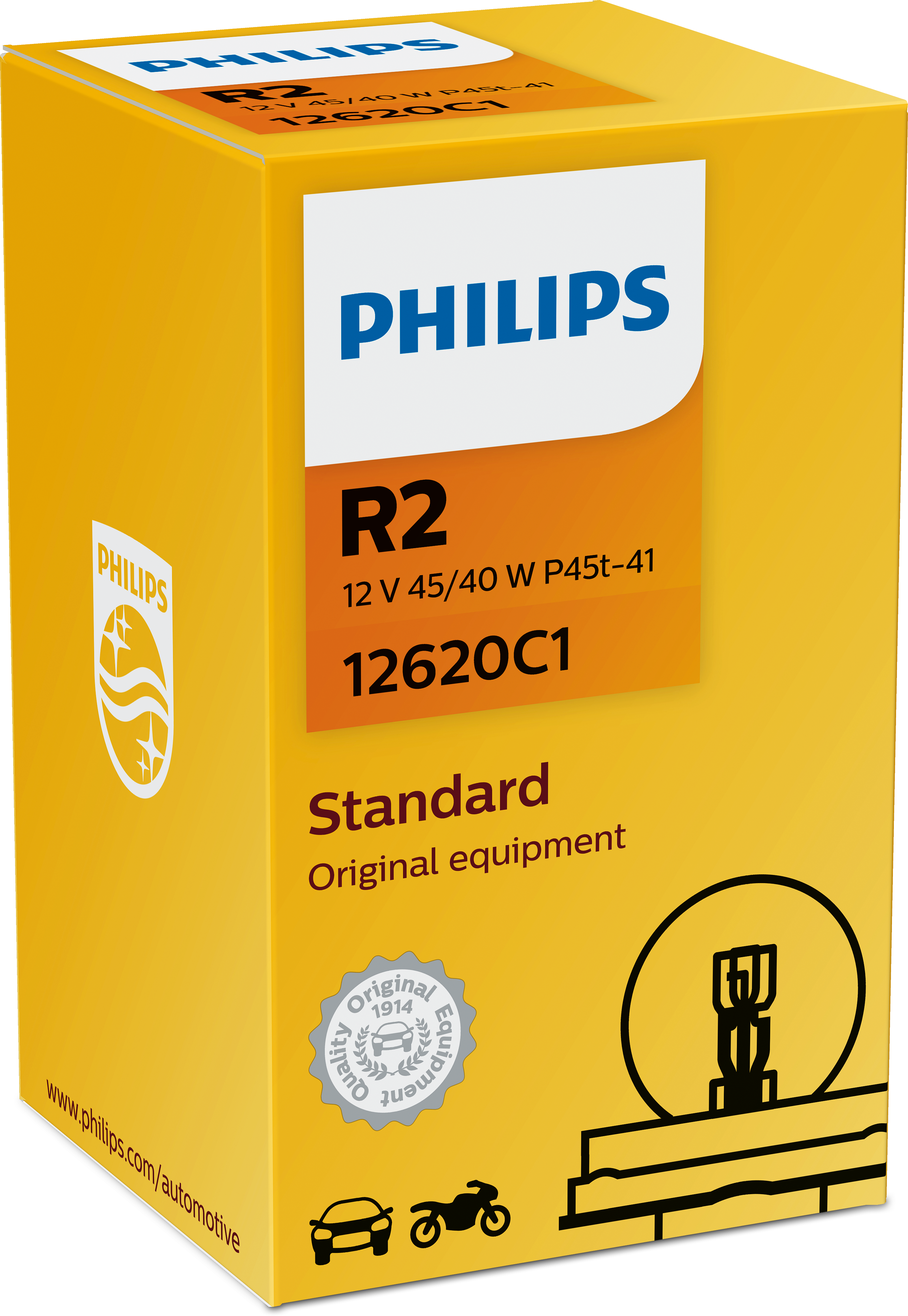 Philips R2 Standard (Bilux) 12V 45/40W P45t-41 (1stk.)