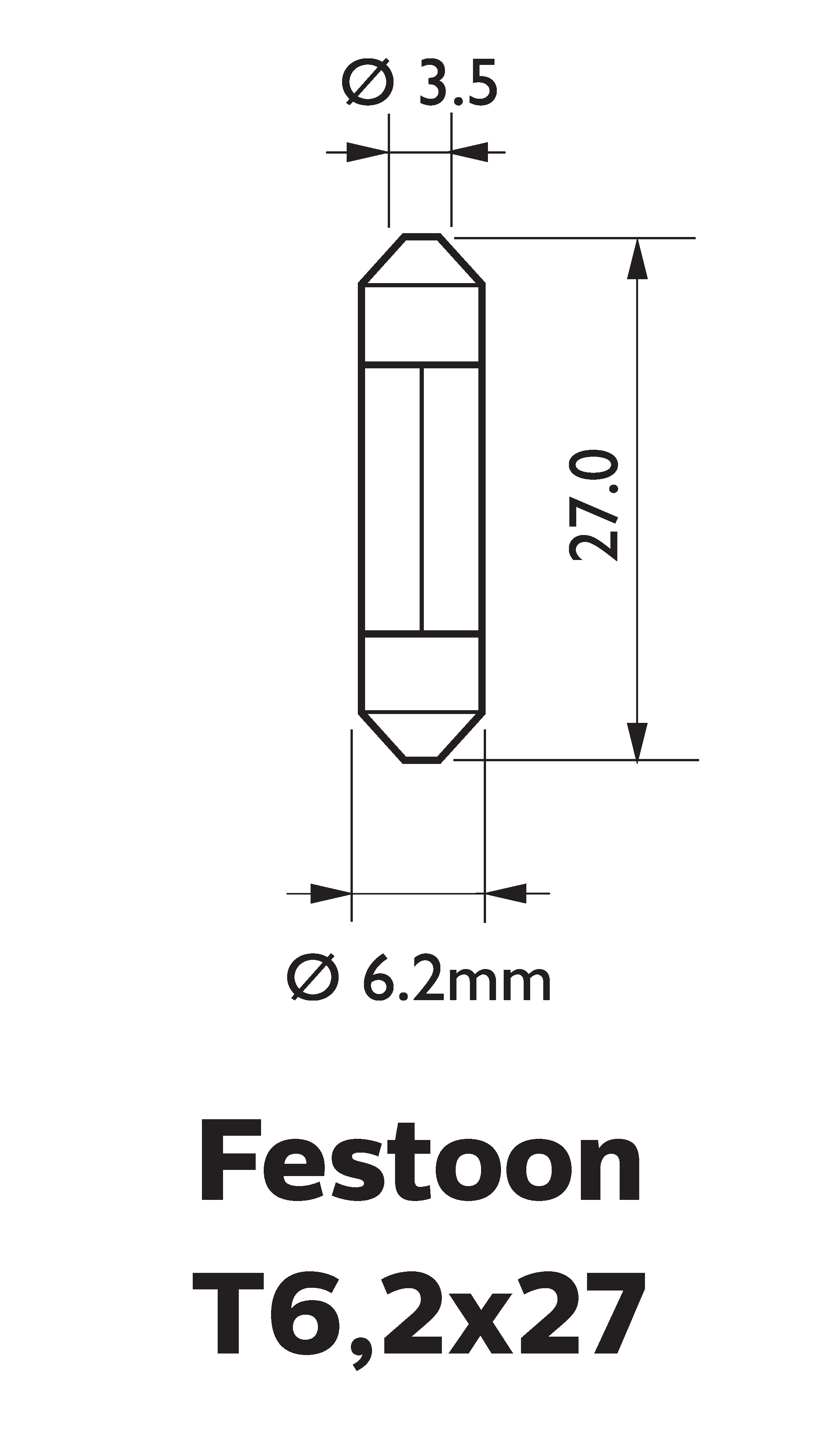 Festoon T6,2x27 Standard 13818CP