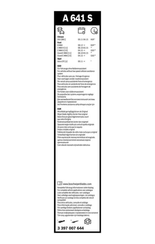 BOSCH 3 397 007 644 Wischblatt