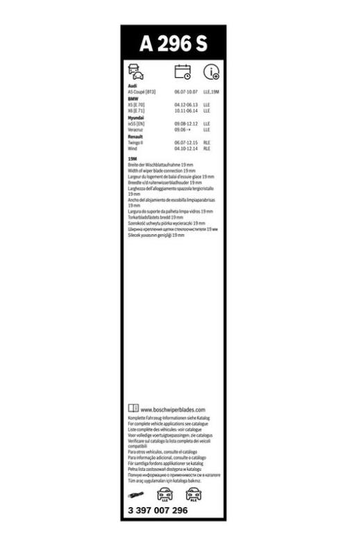 BOSCH 3 397 007 296 Wischblatt