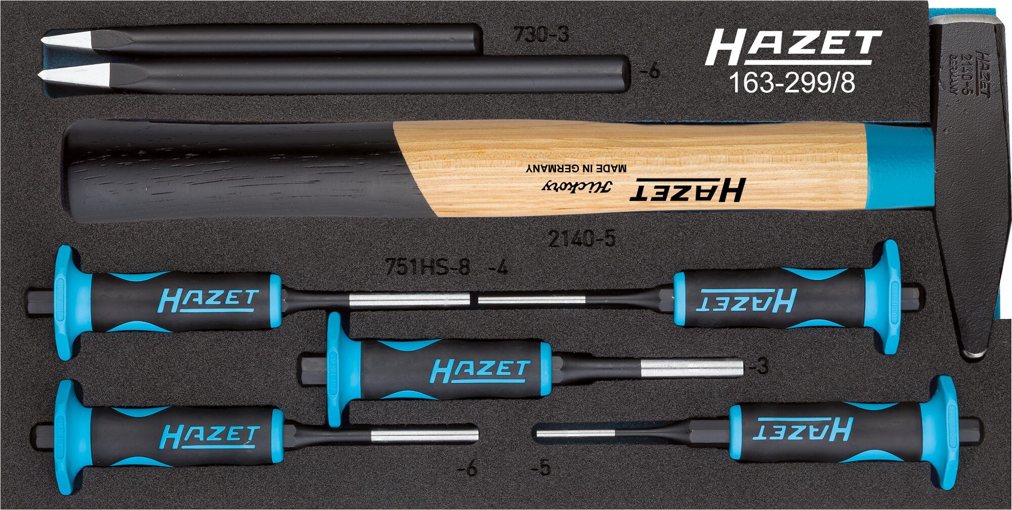 HAZET Splinttreiber Satz 163-299/8 ∙ 8-teilig