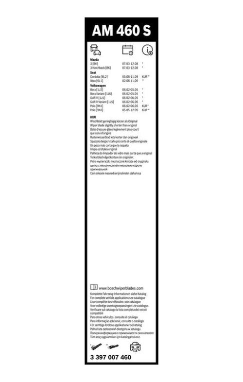 BOSCH 3 397 007 460 Wischblatt